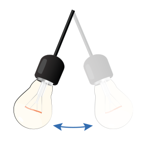 A cartoon of a lightbulb swinging side-to-side