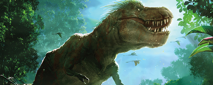 Image of a T. Rex in the jungle