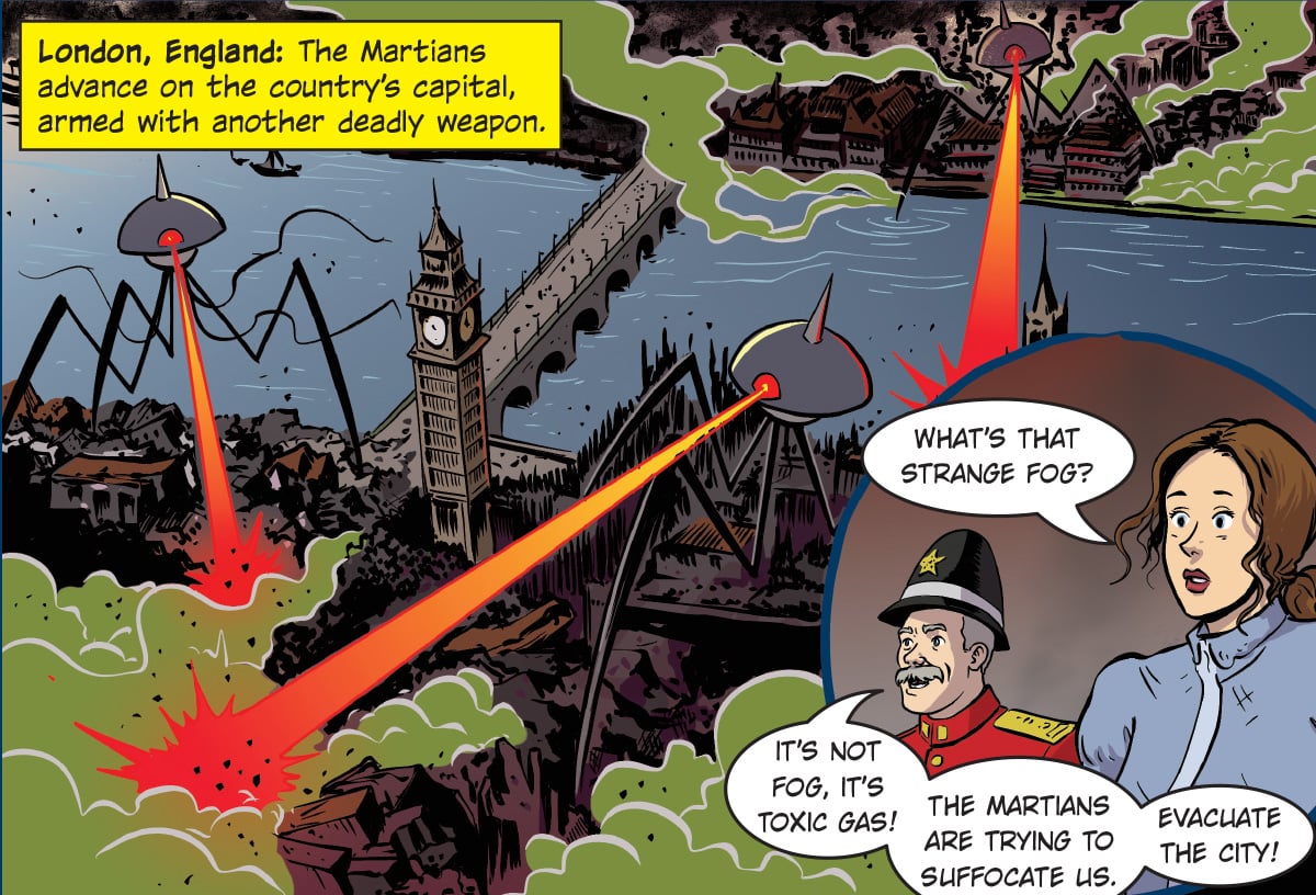 Comic of the martians invading London, England