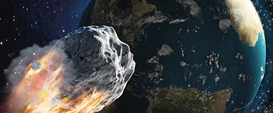 Image of an asteroid heading towards Earth
