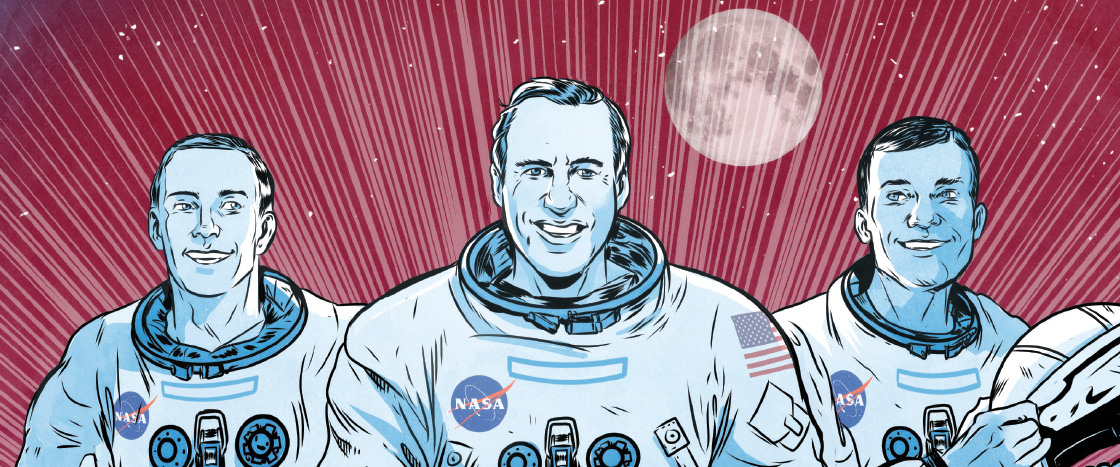 Comic of three astronauts