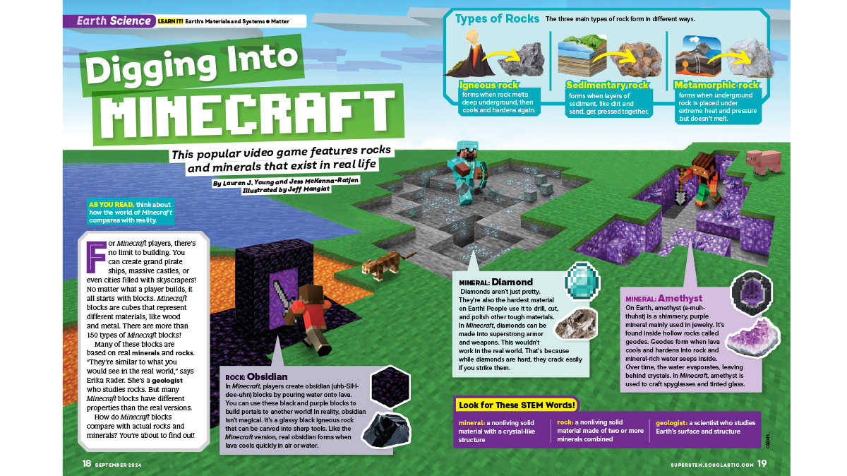 Digging Into Minecraft | Earth and Space Science Article for 