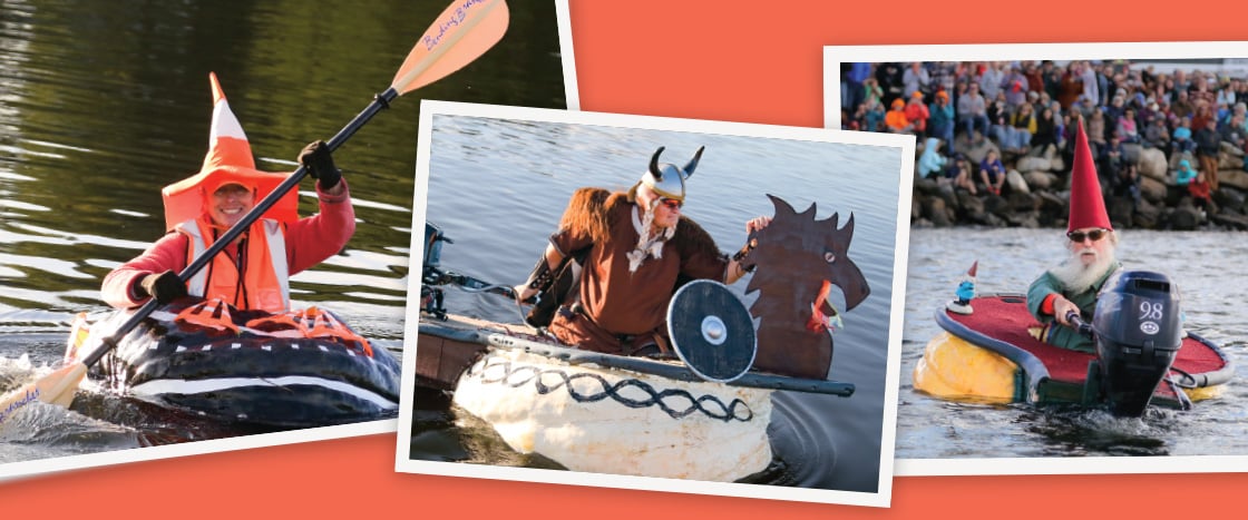 Images of pumpkin boating contest