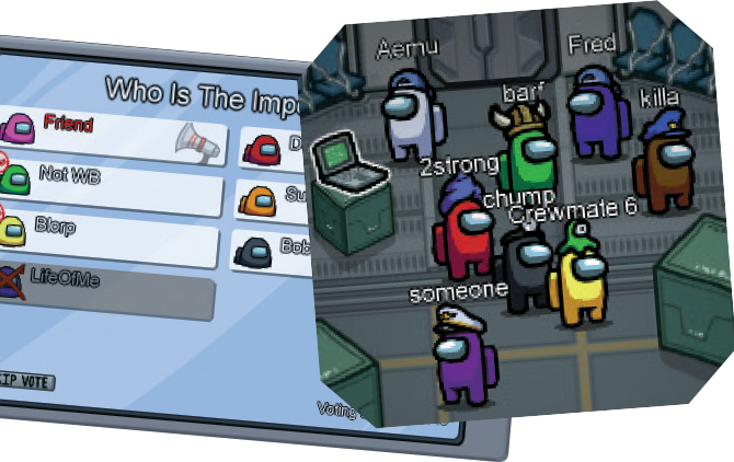 Two screens of a videogame with different avatars