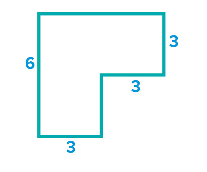 The perimeter of an L-shaped space